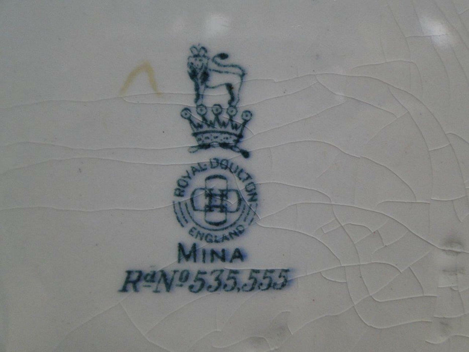 Royal Doulton Mina, Dark Blue Swags, Circles, Urns: Oval Serving Platter, 11"