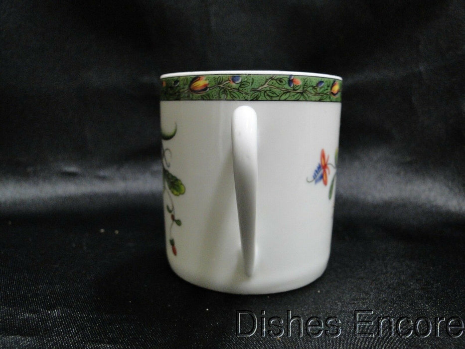 Raynaud Ceralene Louviers, Flowers, Green Band: Demitasse Cup & Saucer, 2 3/8"