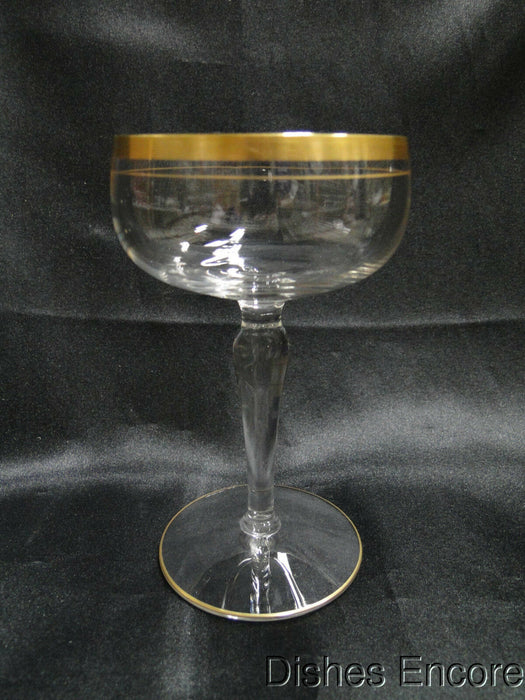 Clear w/ Double Gold Trim Gold Trim: Champagne / Sherbet, 5 5/8" Tall -- CR#093
