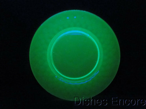 Vaseline Glass, Green, Diamond Optic: Salad Plate (s), 7 3/8", CR#035, As Is