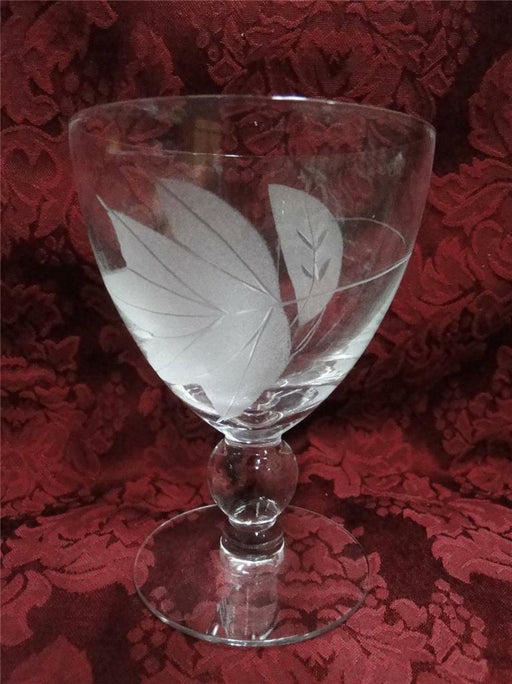 McBride Cameo, Frosted Leaves: Water or Wine Goblet (s), 5 3/8" Tall