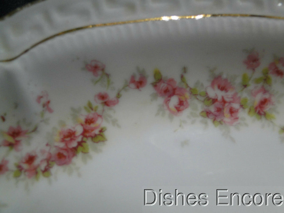 Zeh, Scherzer & Co 508, Pink Rose Garland: Oval Serving Platter, 13 3/8"
