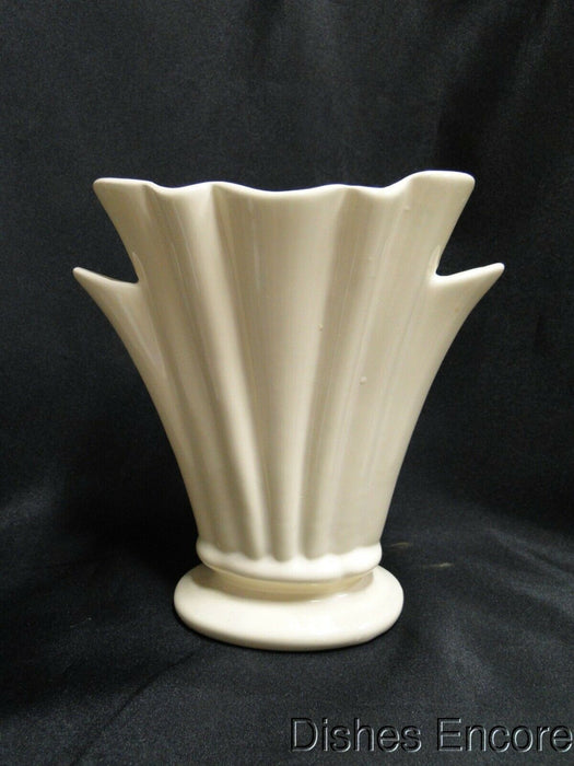 Pottery, Three-Openings, Ivory Color: Vase,  7 1/4" Tall --  MP#003