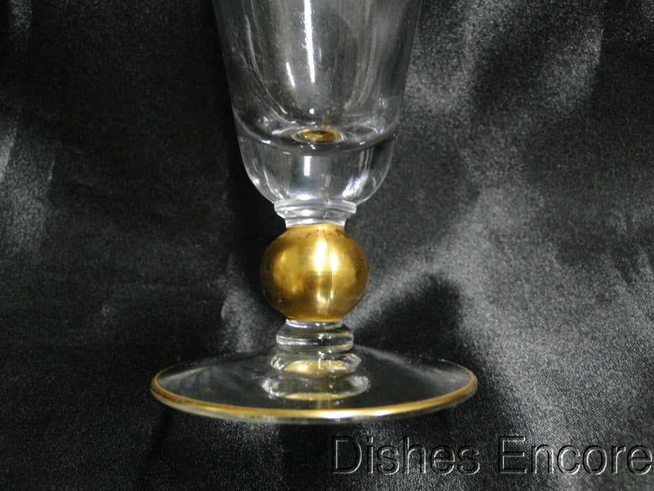 Gold Ball Stem, Gold Trim, "V" Shape: Iced Tea (s), 7 1/4" -- CR#084