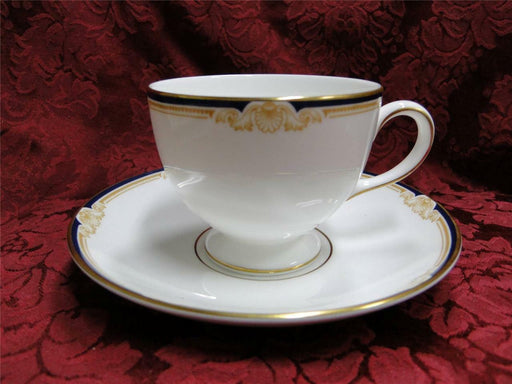 Wedgwood Cavendish, Tan Shell, Blue Band: Cup & Saucer Set (s), 2.75"