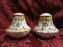 Nippon Hand Painted Lake Scene w/ White Flowers: Salt & Pepper Shaker Set, 2.5"