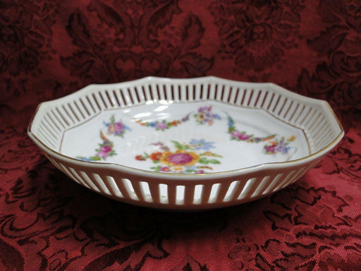 Germany Floral Garlands & Center: Reticulated Bowl, 7 3/8