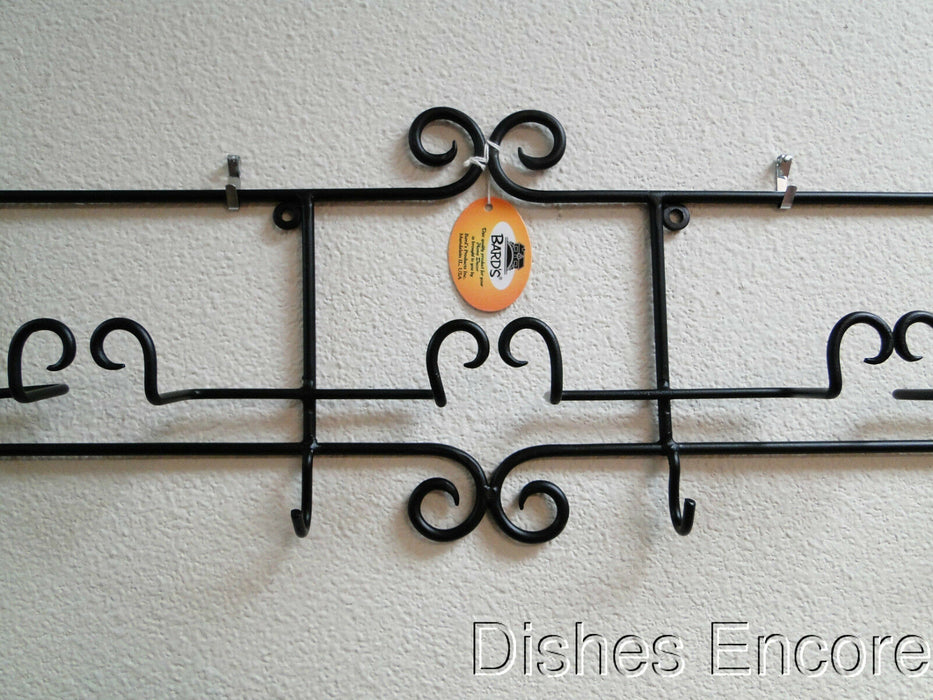 Bard's Horizontal Black Metal Display Rack for Four Cup & Saucer Sets, 26"