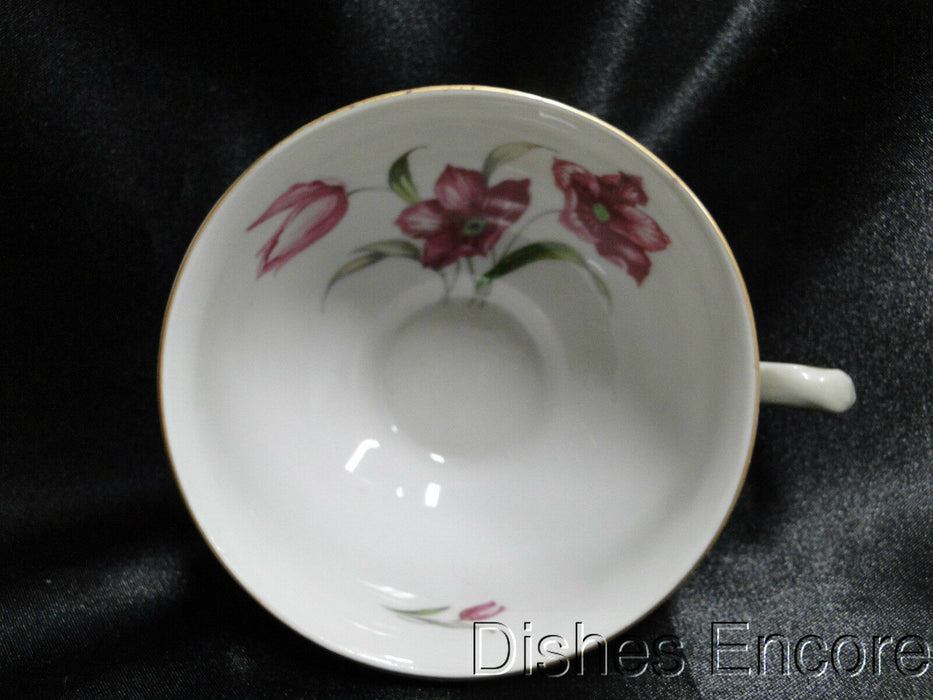 Winterling 84: Embossed Scrolls, Pink Flowers: Cup & Saucer Set (s), 2 1/8"