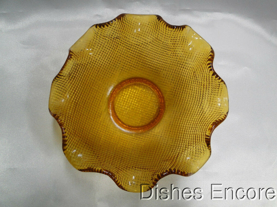 Amber Small Diamond Pattern: Ruffled Bowl, 5 1/2" x 2 1/8"  --  MG#133
