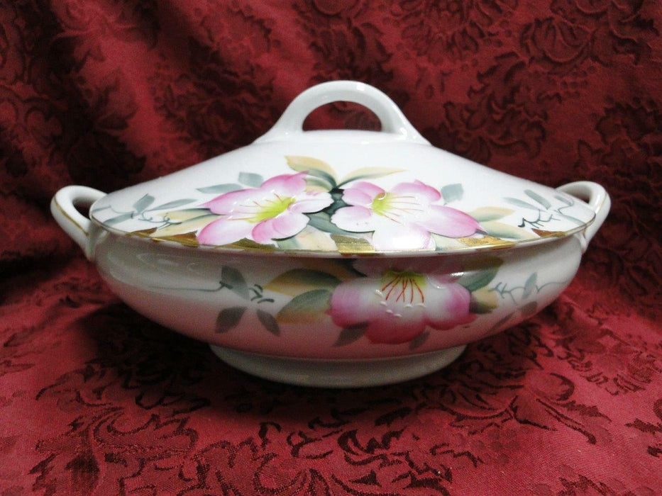 Noritake Azalea, 19322, White w/ Pink Flowers: Round Serving Bowl w/ Lid