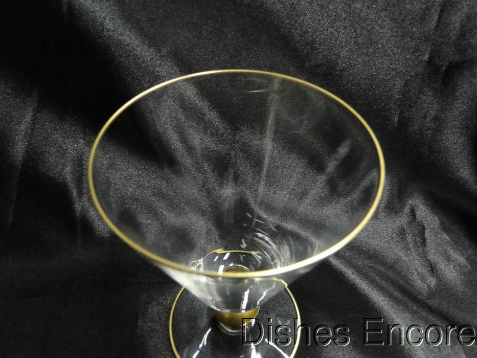 Gold Trim & Ball Stem, "V" Shape: Water or Wine Goblet 5 1/4" CR#084