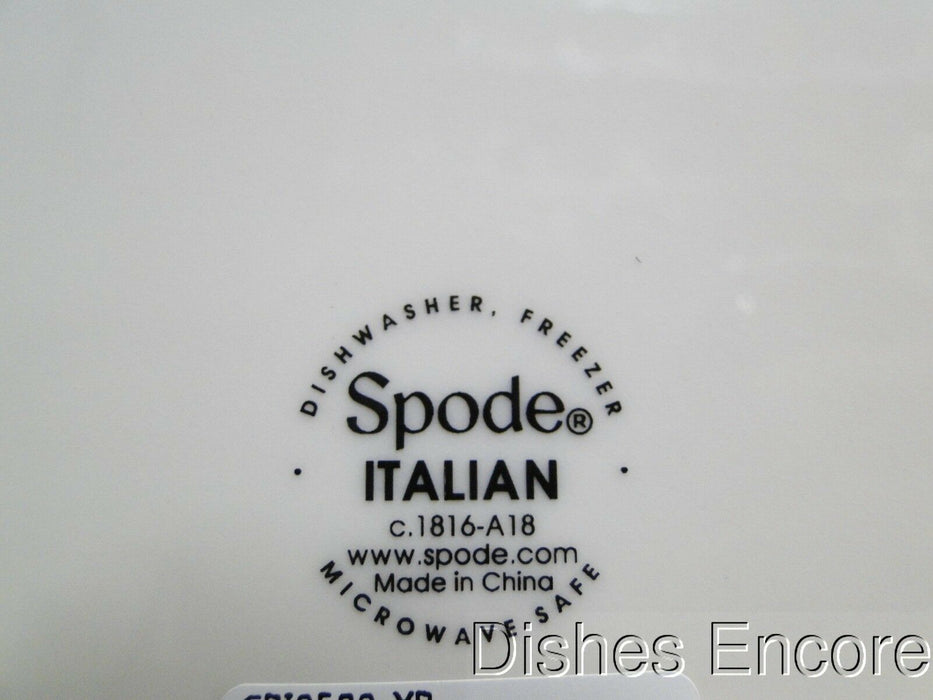 Spode Italian, Cranberry / Red Scene: NEW Square Serving Bowl, 9 1/2", Box