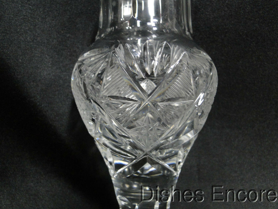 Clear w/ Cut Design: Hurricane Lamp Base, No Globe, 6", As Is  -- MG#111