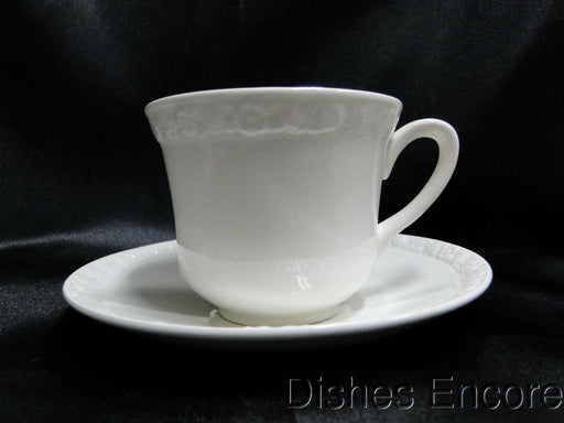 Wedgwood Hedge Rose, Embossed Flower Band: Cup & Saucer Set (s) 2 3/4", Crazing