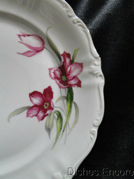 Winterling 84: Embossed Scrolls, Pink Flowers: Dinner Plate (s), 10"
