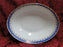 Custom Porcelain Royal Blue on White w/ Gold: Oval Serving Bowl, 10"