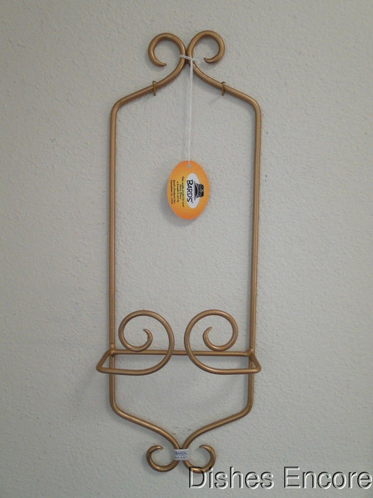 Bard's Gold Metal Display Rack for One 9 3/4" - 7 3/4" Plate, 17", As Is