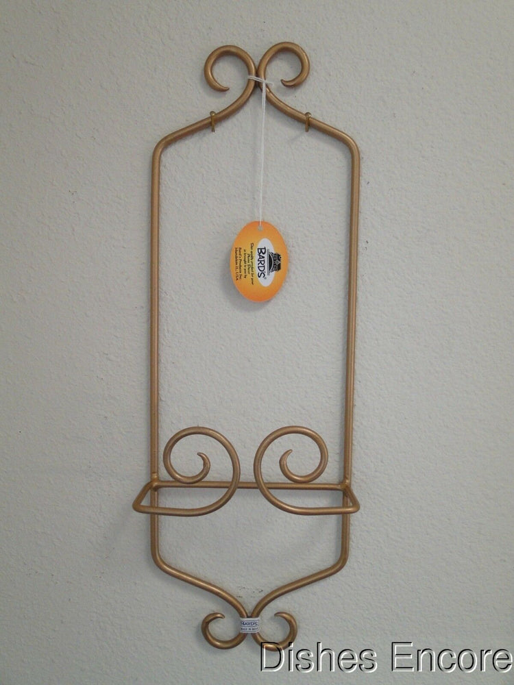 Bard's Gold Metal Display Rack for One 9 3/4" - 7 3/4" Plate, 17", As Is