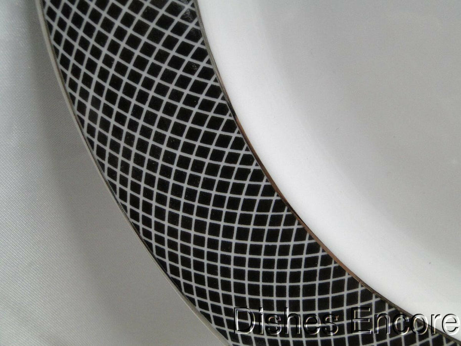 Block Midnight, Portugal, Black/White w/ Platinum: Oval Serving Platter, 15 1/2"