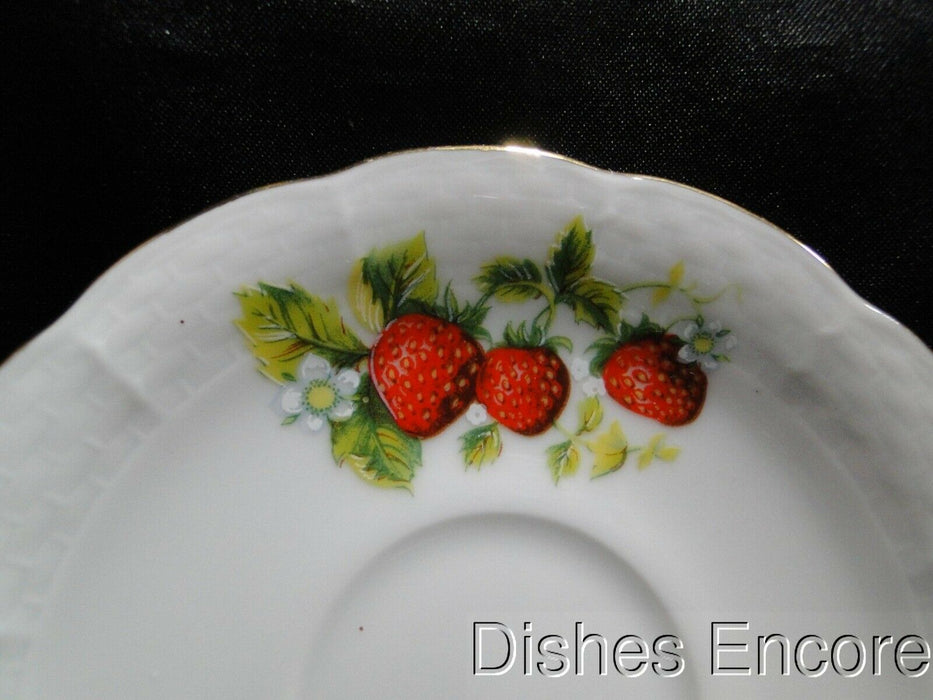 Thun Strawberry, Gold Trim, Natalie: 4 3/8" Demitasse Saucer Only, No Cup