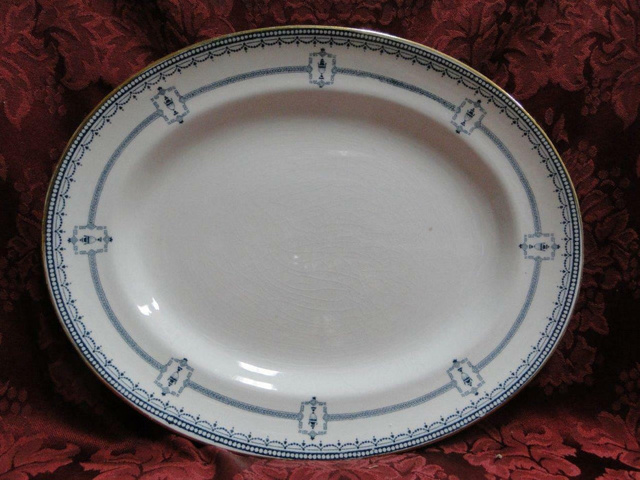 Royal Doulton Mina, Dark Blue Swags, Circles, Urns: Oval Serving Platter, 11"