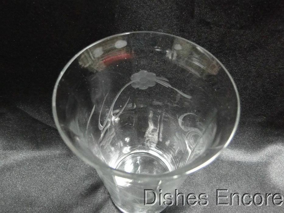 Clear w/ Gray Cut Flowers & Leaves, Optic: Flat Tumbler (s), 5 1/4" -- CR#089