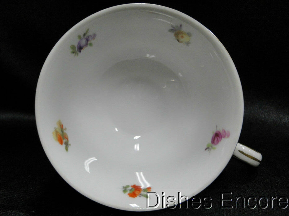 Dresden Style Royal, Floral & Gold Scrolls: Cup & Saucer Set (s), 2 1/4"