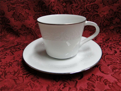 Noritake Reina, 6450Q, White Flowers & Leaves : Cup & Saucer Set (s)