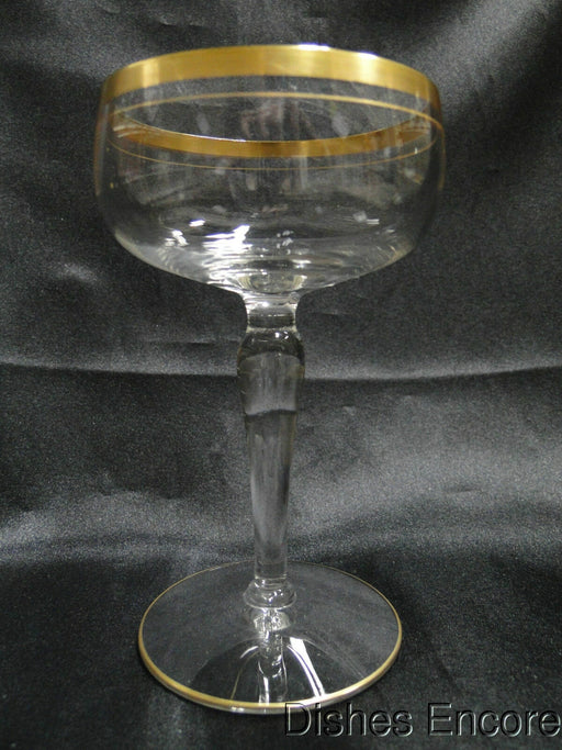 Clear w/ Double Gold Trim Gold Trim: Champagne / Sherbet, 5 5/8" Tall -- CR#093