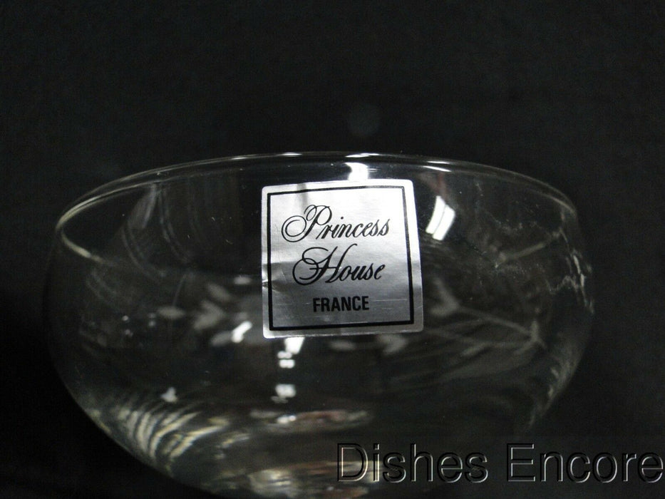 Princess House Heritage, Clear w/ Gray Cut Florals: Footed Dessert (s), 4 3/8"