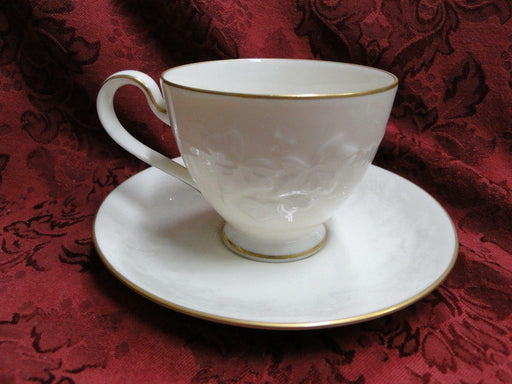 Noritake Halls of Ivy, 7341, Ivory w/ Raised Leaves: Cup & Saucer Set, 2 7/8"