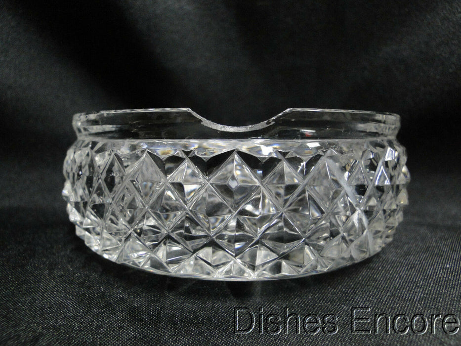Clear w/ Cut Crosshatch Design: Two Slot Ashtray, As Is  -- MG#114