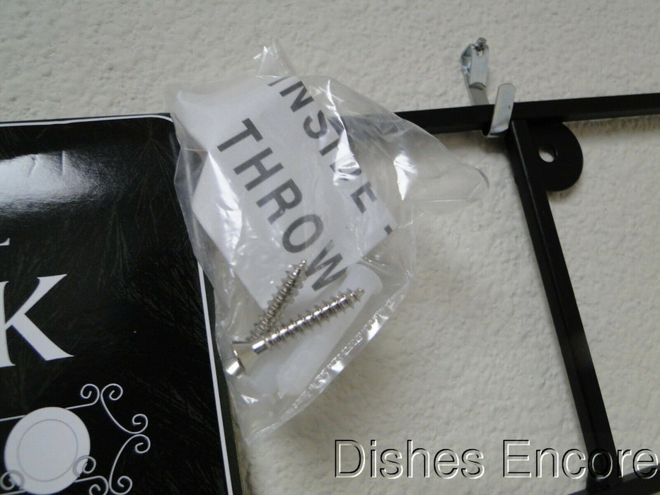 Tripar Augusta Horizontal Black Display Rack for Four 6 1/2" - 8 1/4" Plates 45"