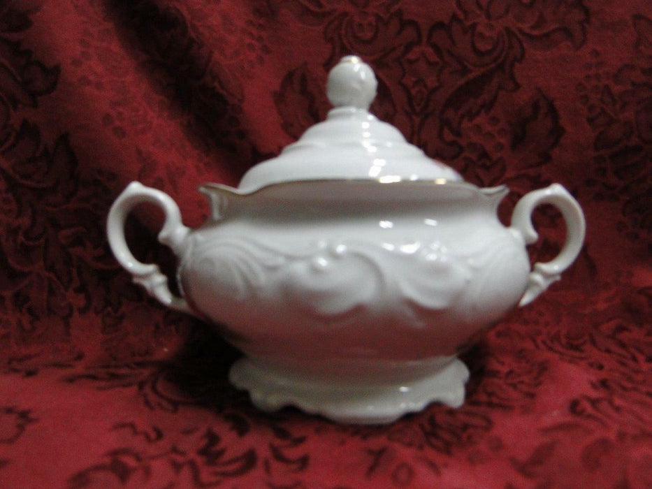 Wawel Anastasia, Floral Sprays, Embossed Scrolls: Sugar Bowl & Lid, 4 3/4"