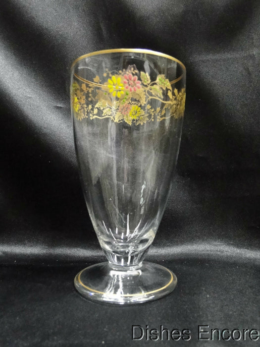 Clear w/ Gold & Multicolored Florals: Iced Tea (s), 5 5/8" -- CR#092