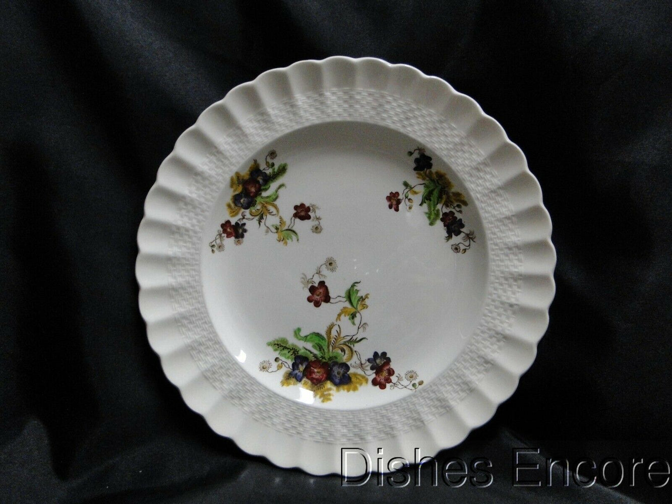 Spode Wicker Lane, Basket Weave, Florals: Dinner Plate, 10 1/2", Chip on Edge