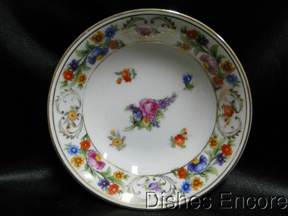 Dresden Style Royal, Floral & Gold Scrolls: Fruit Bowl (s), 5 3/8"
