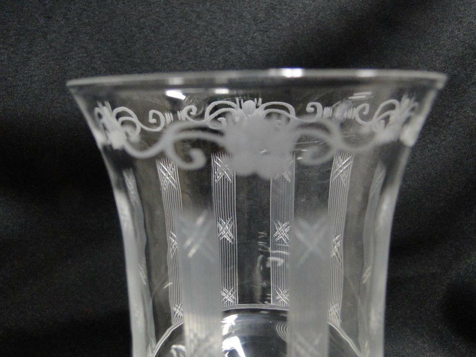 Hawkes 9-2, Cut Vertical Lines & X's: Water or Wine Goblet, 6 1/2" Tall