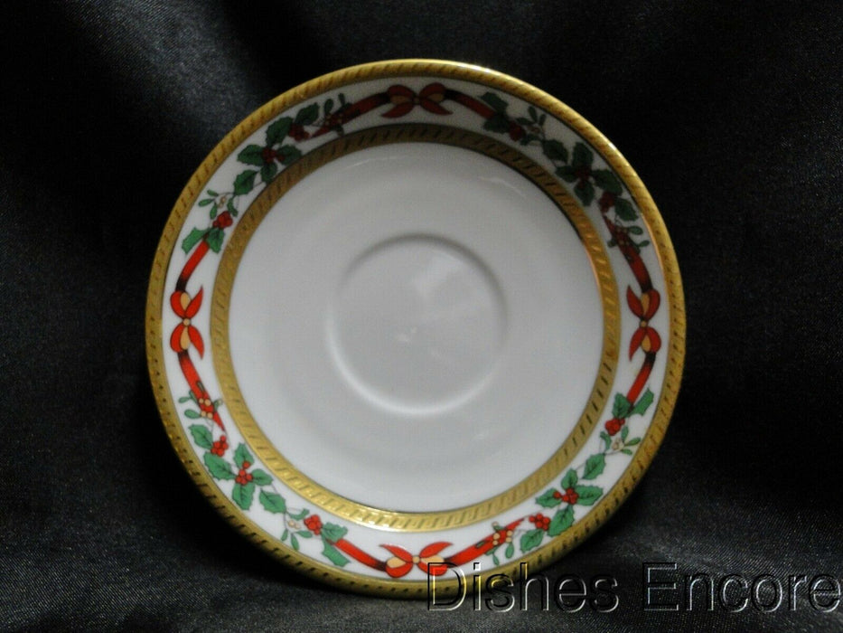 Tirschenreuth TIR8, Red Ribbon, Berries, Green Holly: Demitasse Cup & Saucer Set