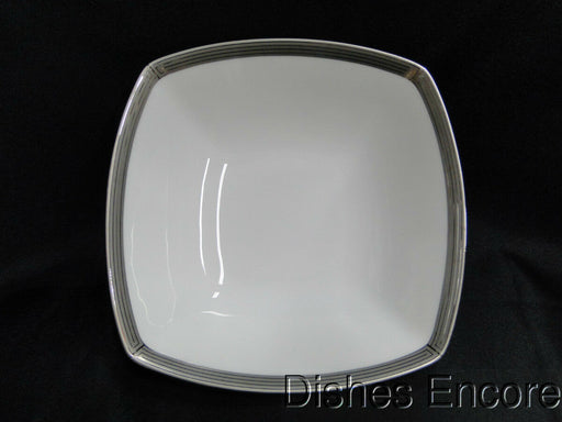 Mikasa Millennium Platinum, Platinum & Gray Band on White: Soup Bowl (s), 7"