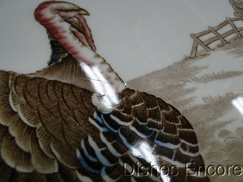 Johnson Brothers Barnyard King, Turkey: Oval Serving Platter, 20 1/4", As Is