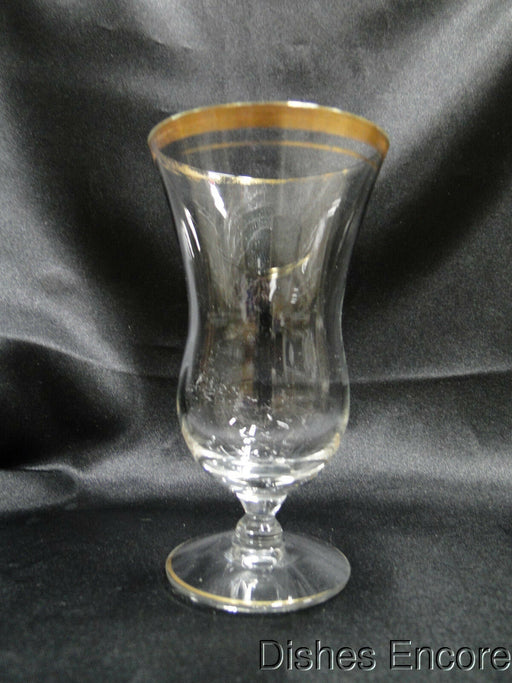 Clear w/ Double Gold Trim Gold Trim: Footed Juice, 4 3/4" Tall, As Is -- CR#093