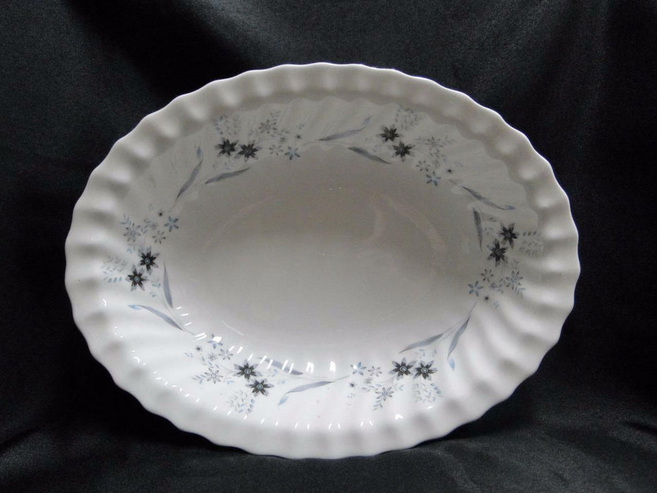 Royal Doulton Millefleur, Gray & Blue Flowers: Oval Serving Bowl, 10 5/8"