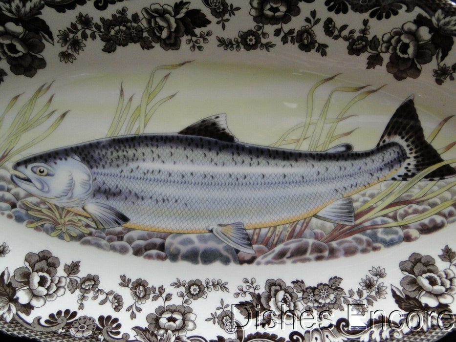 Spode Woodland King Salmon Fish: NEW Oval Platter, 18 1/2", Box