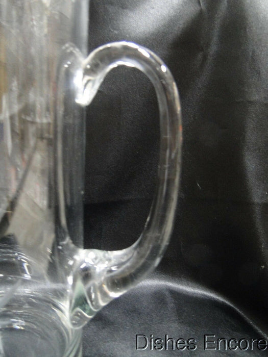 Toscany (Romania) Clear w/ Gray Cut Sailboat, Original Sticker: Pitcher, 10"