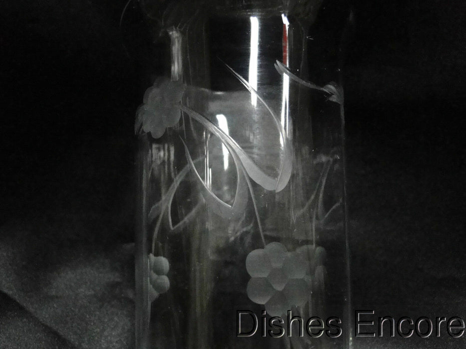 Clear w/ Gray Cut Flowers & Leaves, Optic: Flat Tumbler (s), 5 1/4" -- CR#089
