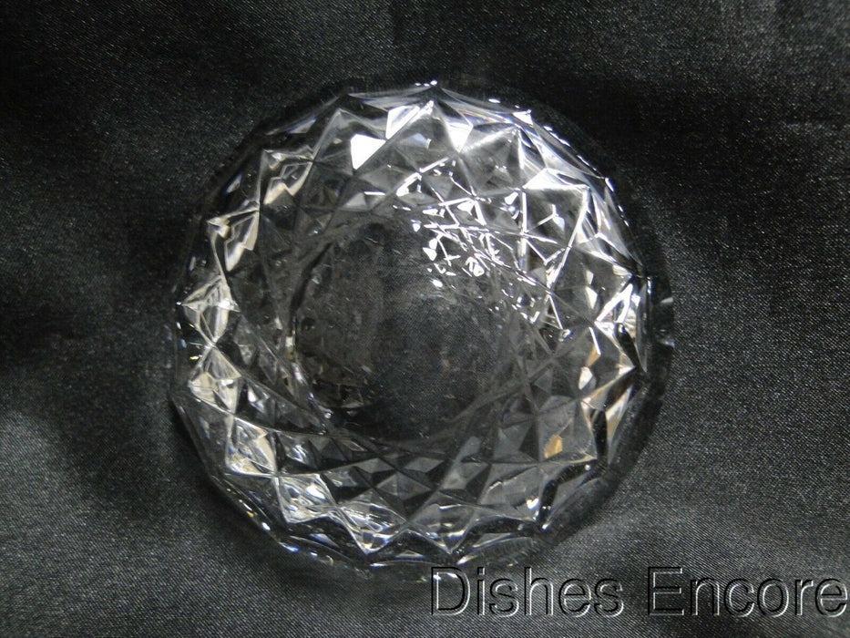 Clear w/ Cut Circles & Diamonds: Round Two Slot Ashtray, 3 1/2" x 1 1/2", MG#171