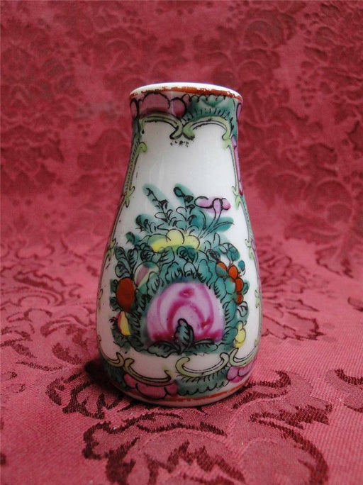 Rose Mandarin (Japan), People, No Birds, Gold Trim: Salt Shaker, 5 Holes, 3 1/2"