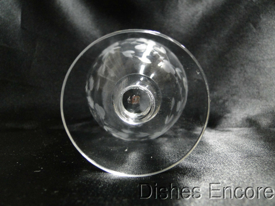 Clear w/ Etched Floral, Ball Stem: Oyster Cocktail (s), 3 5/8" Tall - CR#031